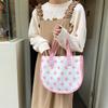 1 Polka Dot Canvas Bag Women's Summer Work Small Bag Simple Tote Bag Lunch Bento Bag