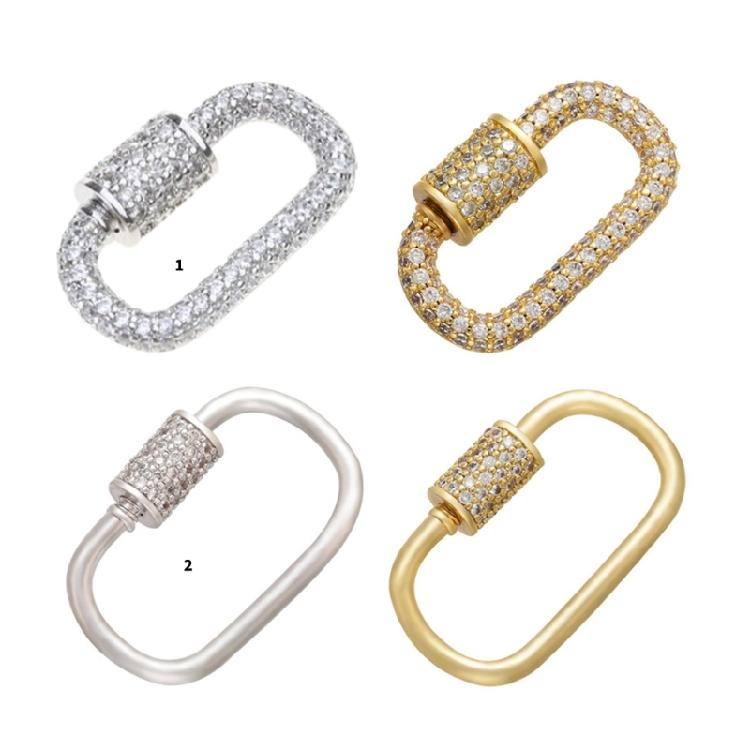 Glittering Zircon Carabiner Clasp Pendant Handmade Jewelry Accessories Brooch Fastener Necklace Bracelet Connector