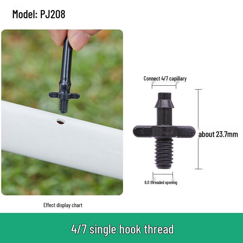 Capillary and Micro-Sprinkler Fittings: Single/Double Hooks, Tee, Straight Connector, Drip Stop, Mountain Bracket, Five-Way, Greenhouse.