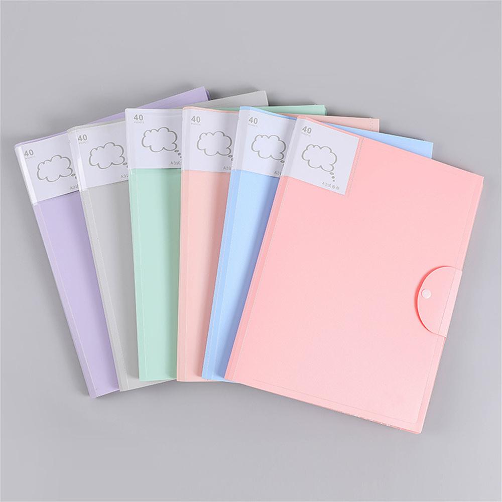 1pc 20/30/40 Pocket File Folder Picture Album Document Bag File Folder Art Work Collection Organizer Office Student Supplies