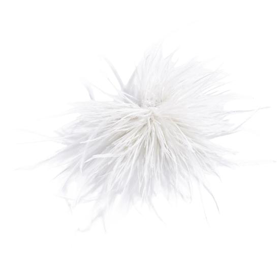 Women Brooch Pin with Fluffy Light Feather Design Hairpin Multi-Use Elegant Style Brooch белый