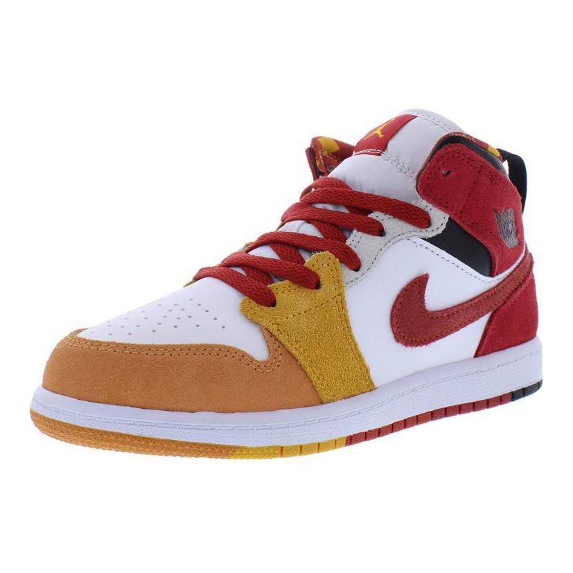 New Jordan Air Jordan 1 Anti-Slip Wear-Resistant Mid-Top Children's Basketball Shoes Red Kids' DX2459-601