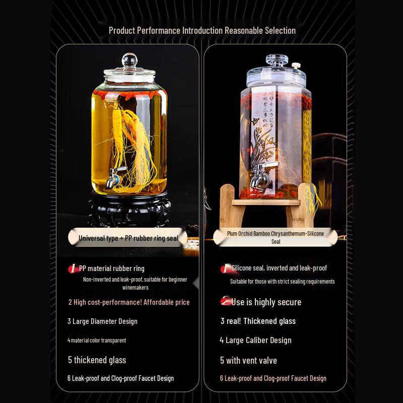 Homeglen Glass Wine & Herb Infusion Jars