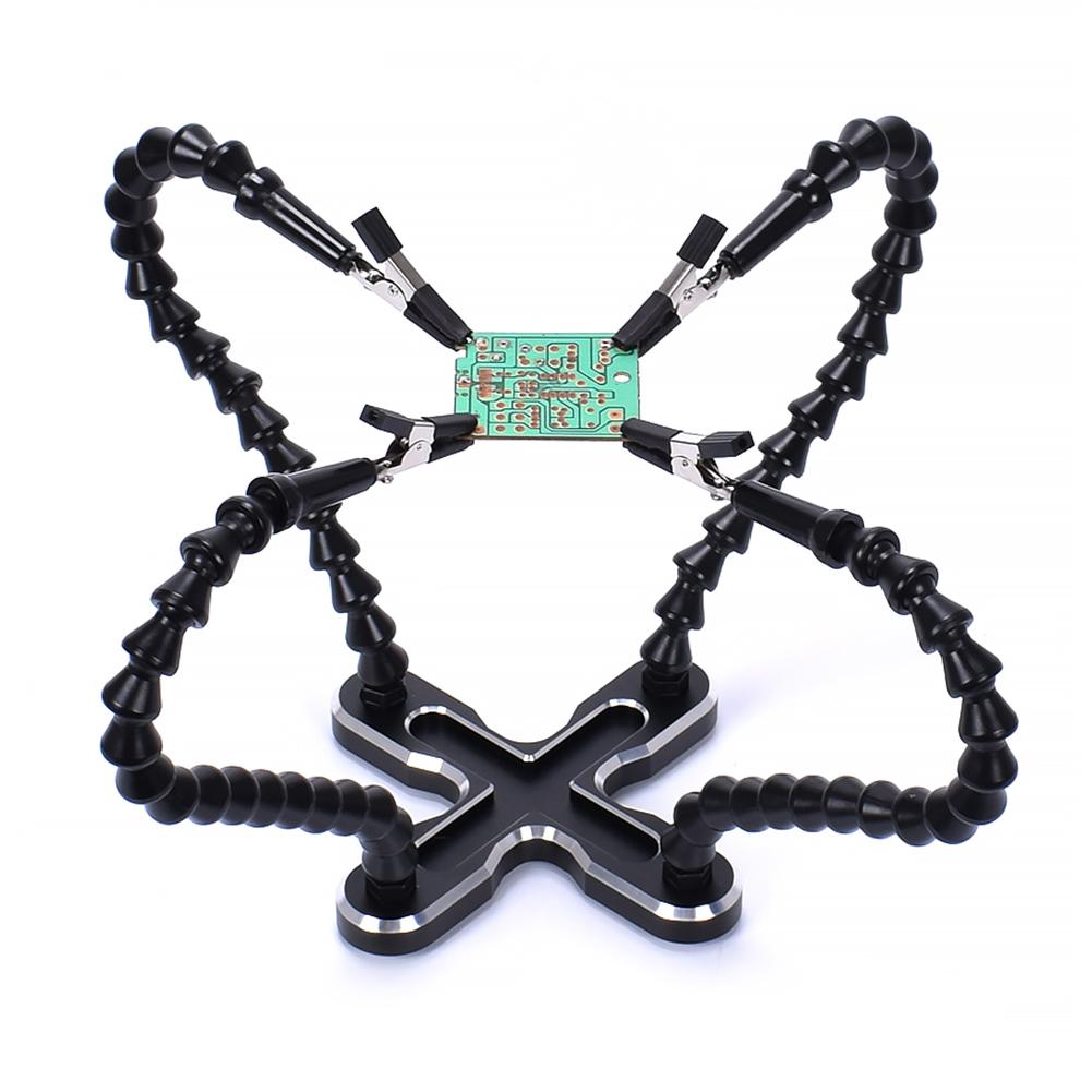 Bench Vise Table Clamp Soldering Station with 6-2 Flexible Arms Soldering Aluminum Alloy Holder PCB Welding Repair Hand Tools