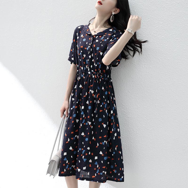 

Firstview Women s Urban Casual Short Sleeve Midi Dress F21C11060 M