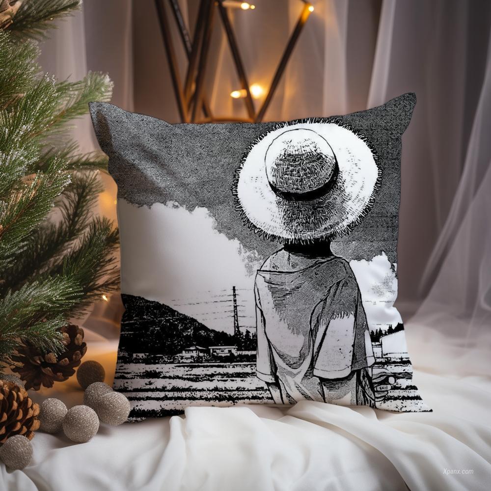 G-Goodnight P-Punpun Cute Cushion Cover Premium Comfort Reversible Pillow Cove -Two In One Design for Any Room & Car Interior