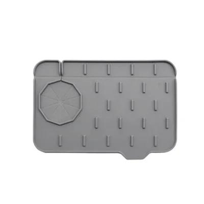 Kitchen Silicone Faucet Mat Absorbent Mat Sink Splash Guard Drain Pad Double Sided Use Bathroom Sink Countertop Protector Mat