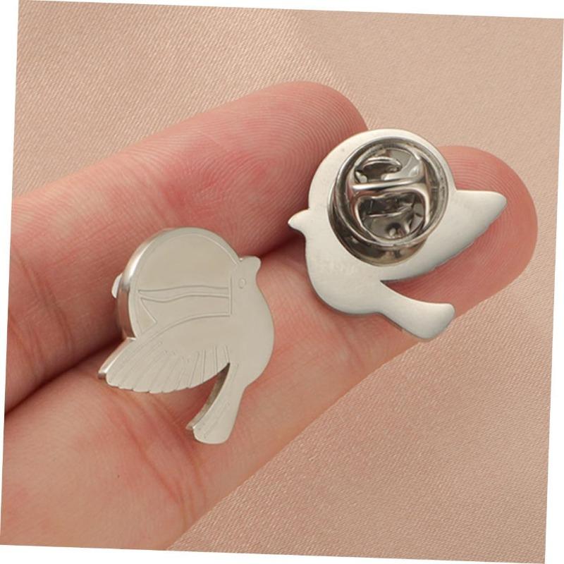 1 Stück Edelstahl, Personalisiert Minimalistisch, Tier Taube Vogel, Friedenstaube, Brosche Manschettenknöpfe Schmuck