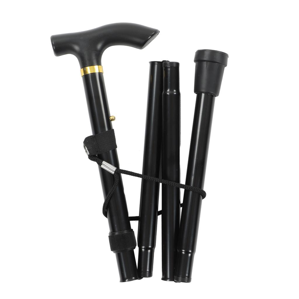 Faltbarer Gehstock Aluminiumlegierung Rutschfest Leichtgewicht 4 Abschnitte Verstellbarer Stock für