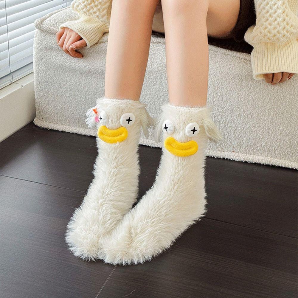 Cartoon Funny Tube Socks Plush Furry Plush Sock Cute Floor Stockings Women  Gifts