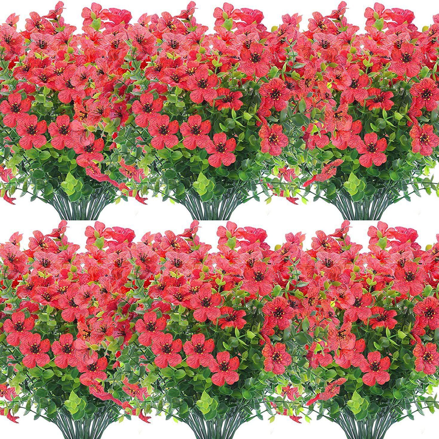 

Outdoor Artificial Fake Flower Green Plant Simulation Eucalyptus Violet Daisy Bouquet Dried Flower Decoration Shooting Props красный