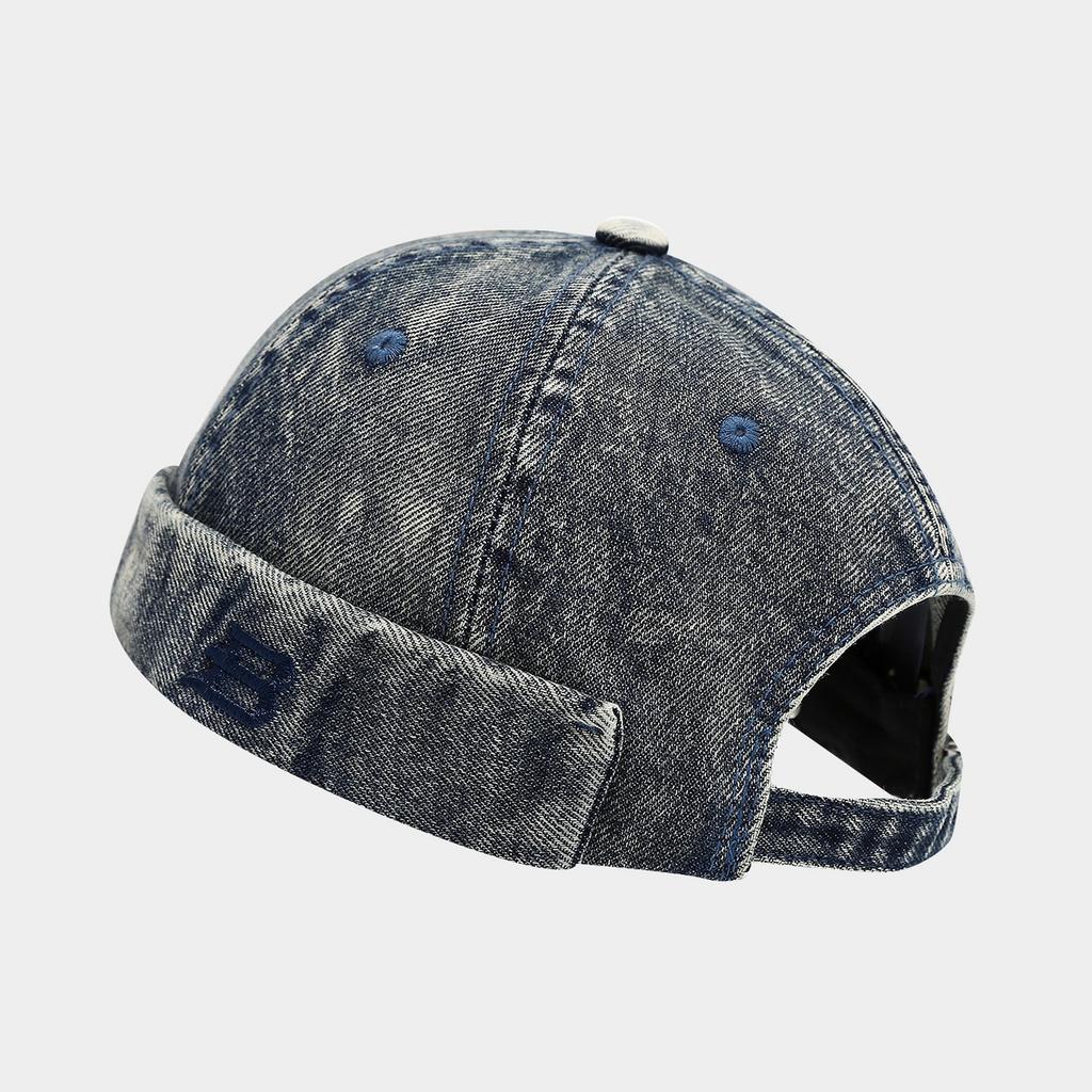 Japanese-style Washed Denim Bucket Hat - Trendy Brand, Unisex, Letter B, Retro Street Hip-Hop Sailor Hat, Cuffed Farmer Hat