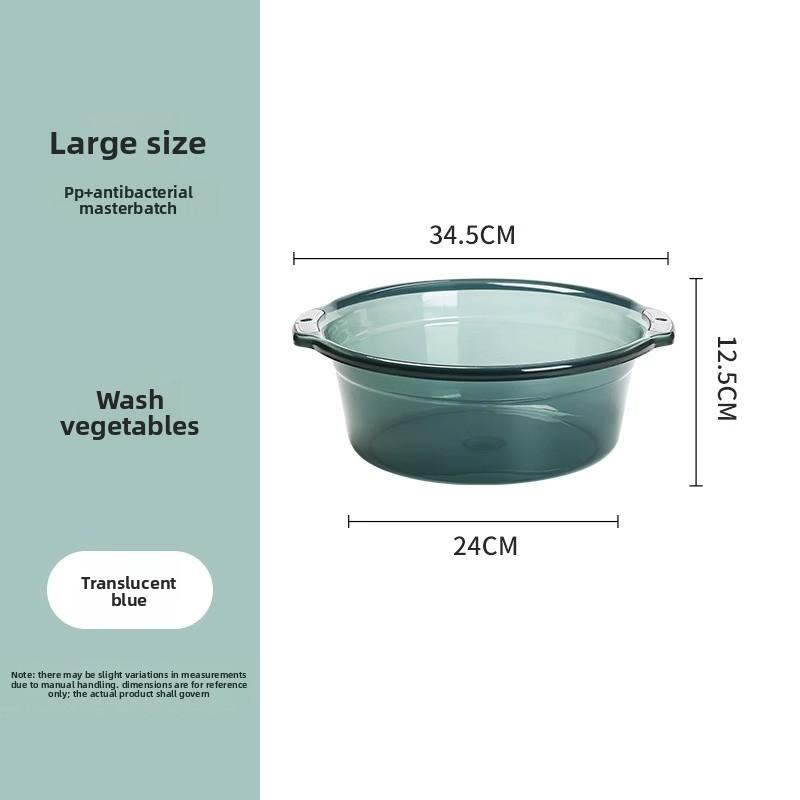 Student Dormitory Laundry Basin - Antibacterial Basin - Household Large-sized Plastic Basin - Double Ear Basin - Thick and Durable