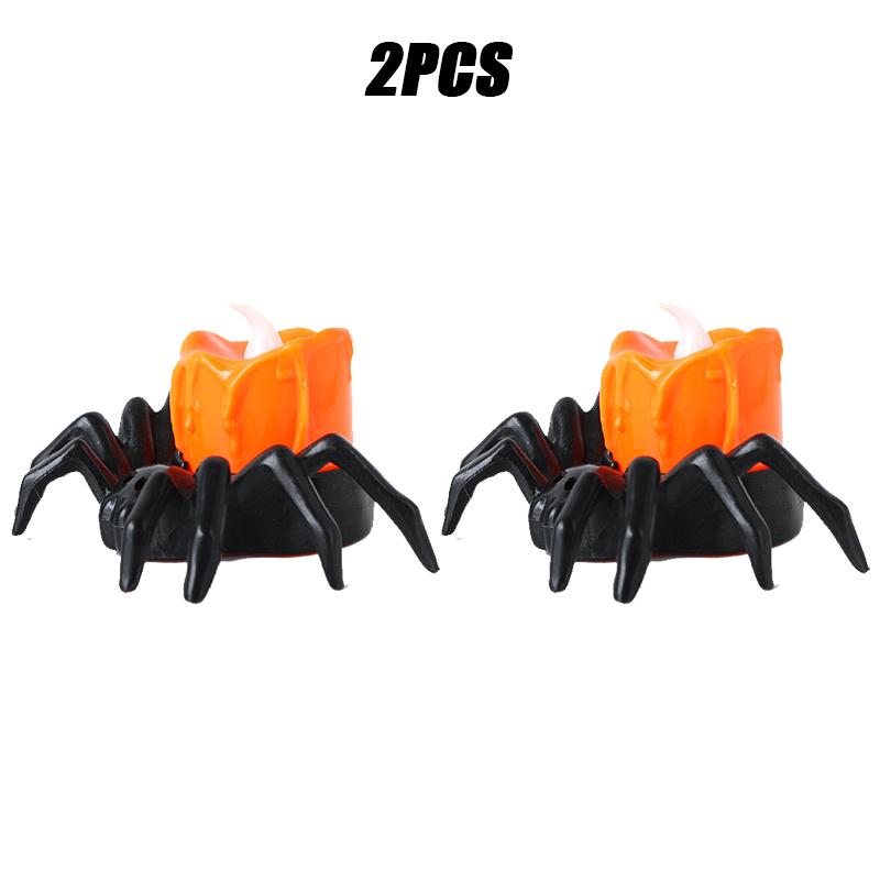 Halloween Decorations LED Candle Light Plastic Spider Pumpkin Lamp for Home Bar Haunted House Halloween Party Decor Horror Props