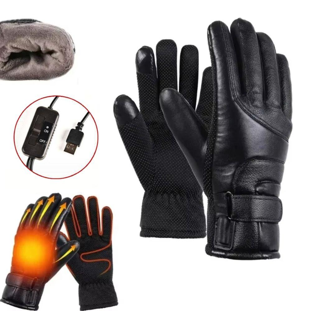 Waterproof USB Heated Gloves Full Finger Electric Heated Gloves Outdoor Activities
