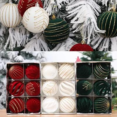 6PCS 8CM Christmas Ball Ornaments Tree Decorations For Holiday Wedding Party Christmas Balls Christmas Tree Ornaments Ball