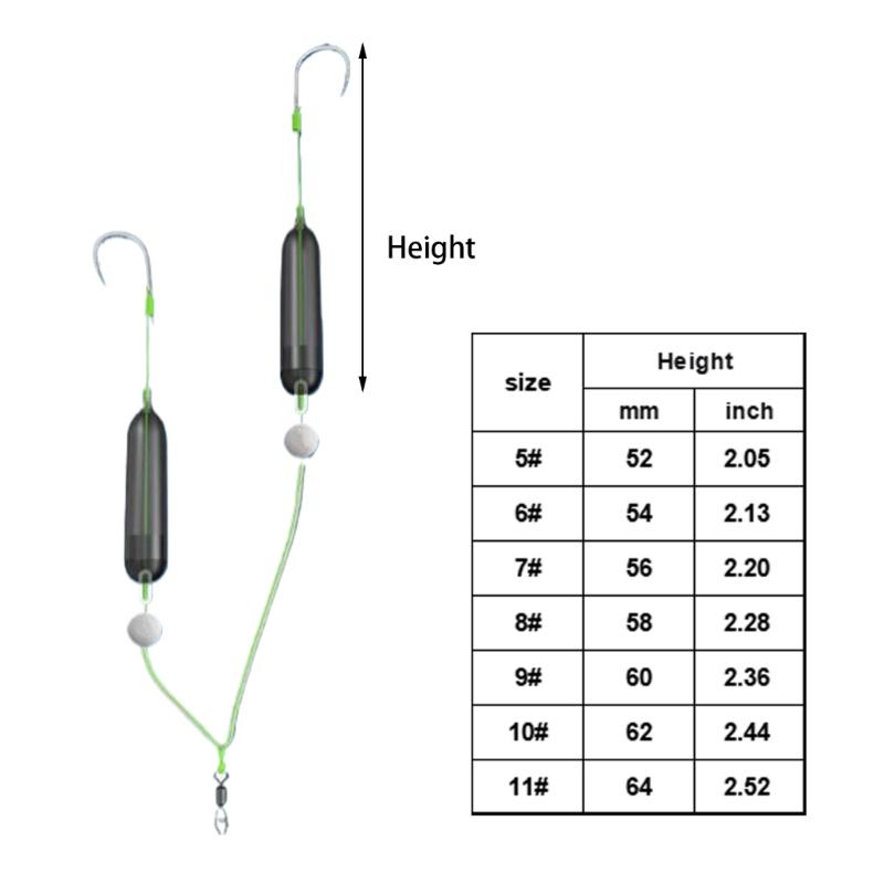 Fishing Tackle Accessories Reverse Bottom Rigs Iseni Hook Floating Tear Drop Rig Anti Separation Base Fishing Hook