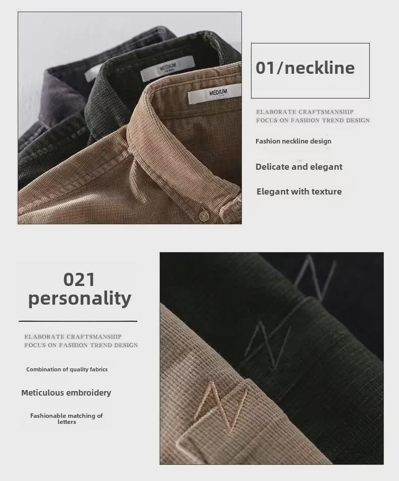 Men's Trendy Casual Loose Corduroy Jacket – Spring/Autumn Japanese Style