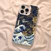 Kanagawa Great Wave Anime Phone Case Color Silver Shell For IPhone 17 16 15 14 13 12 11 Pro Max Plus