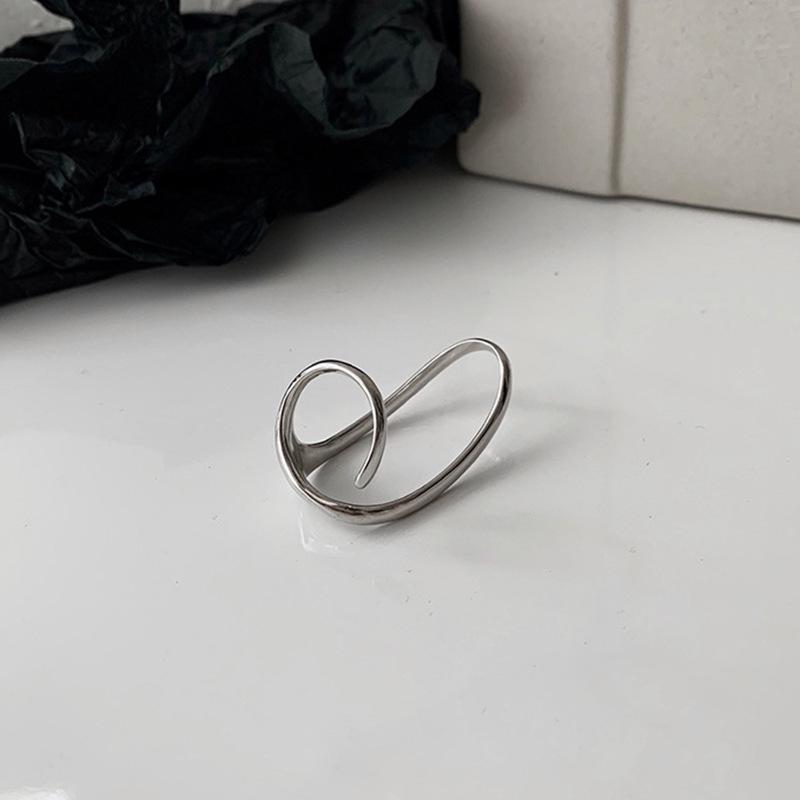 925 Sterling Silver Korean Fashion Retro Geometric Double Finger Ring for Women - Trendy, Niche, and Unique Style Adjustable Open Ring