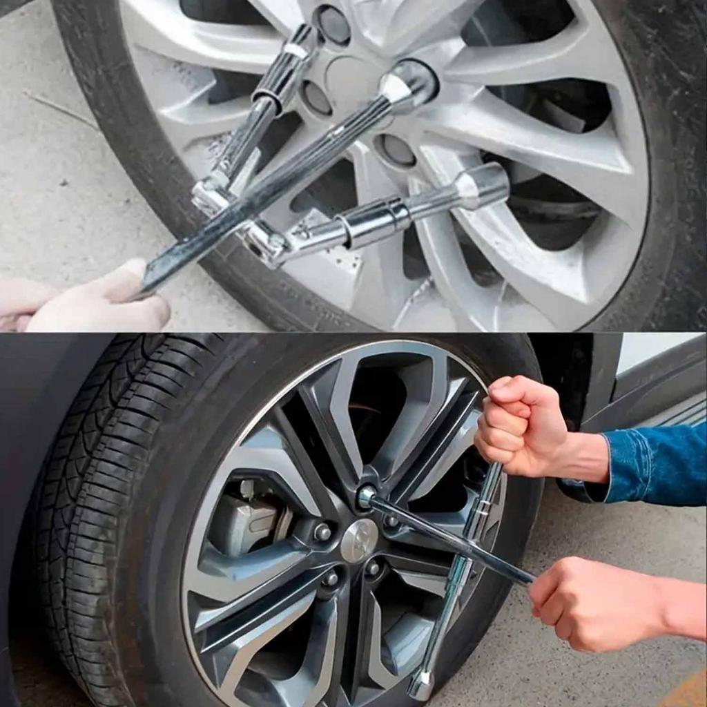 Car Repair Wheel Nut Socket Folding Cross Wrench Spanner Hand Tool Car Repair Tyre Remover Mounting 17 19 21 23mm Hex Socket
