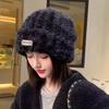 Plush Stripe Hat Warm Winter Cap Fashion Plush Pullover Hat  Streetwear