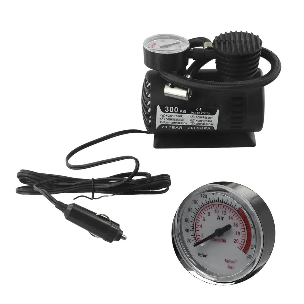 Portable 12V 300psi Car Air Compressor Tire Inflation Pump Mini Locomotive Inflation Pump Wheel Repair Tools Car Accessories
