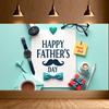 Heart Shape Father's Day Decor Coffee Cup Father's Day Backdrop Stylish Glasses Pencil Dad Celebration Banner for Holiday Decor