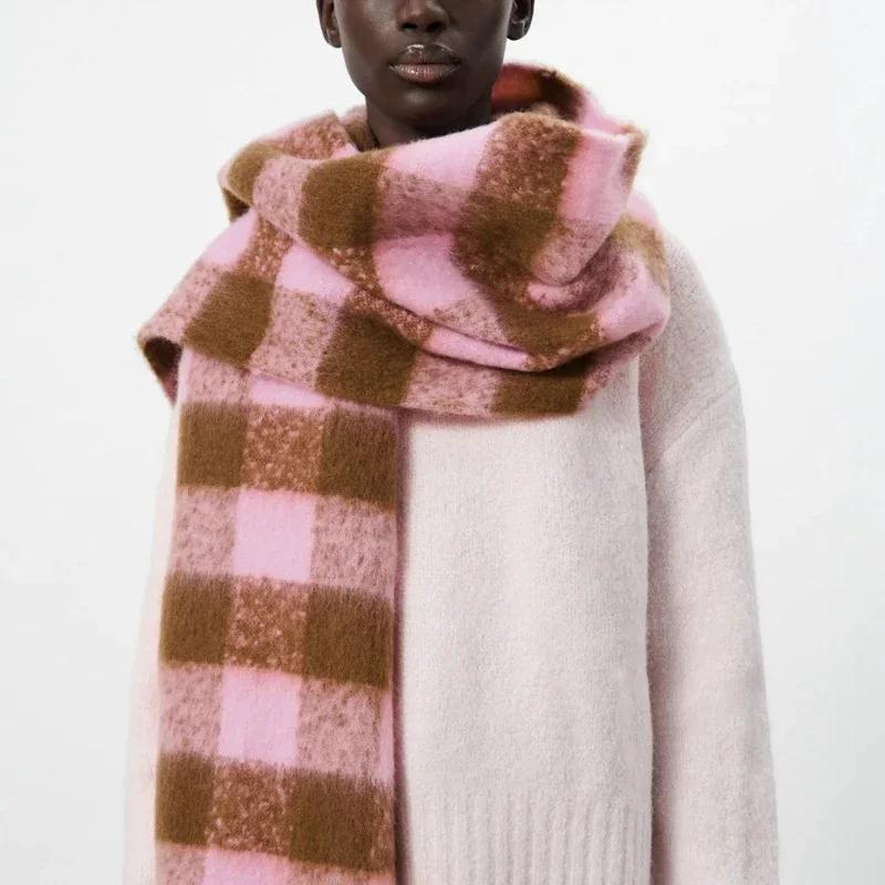 Winter Scarf For Women Men Cashmere Warm Plaid Pashmina Blanket Wraps Female Thick Soft Bufanda Tassel Shawl Long Poncho Echarpe