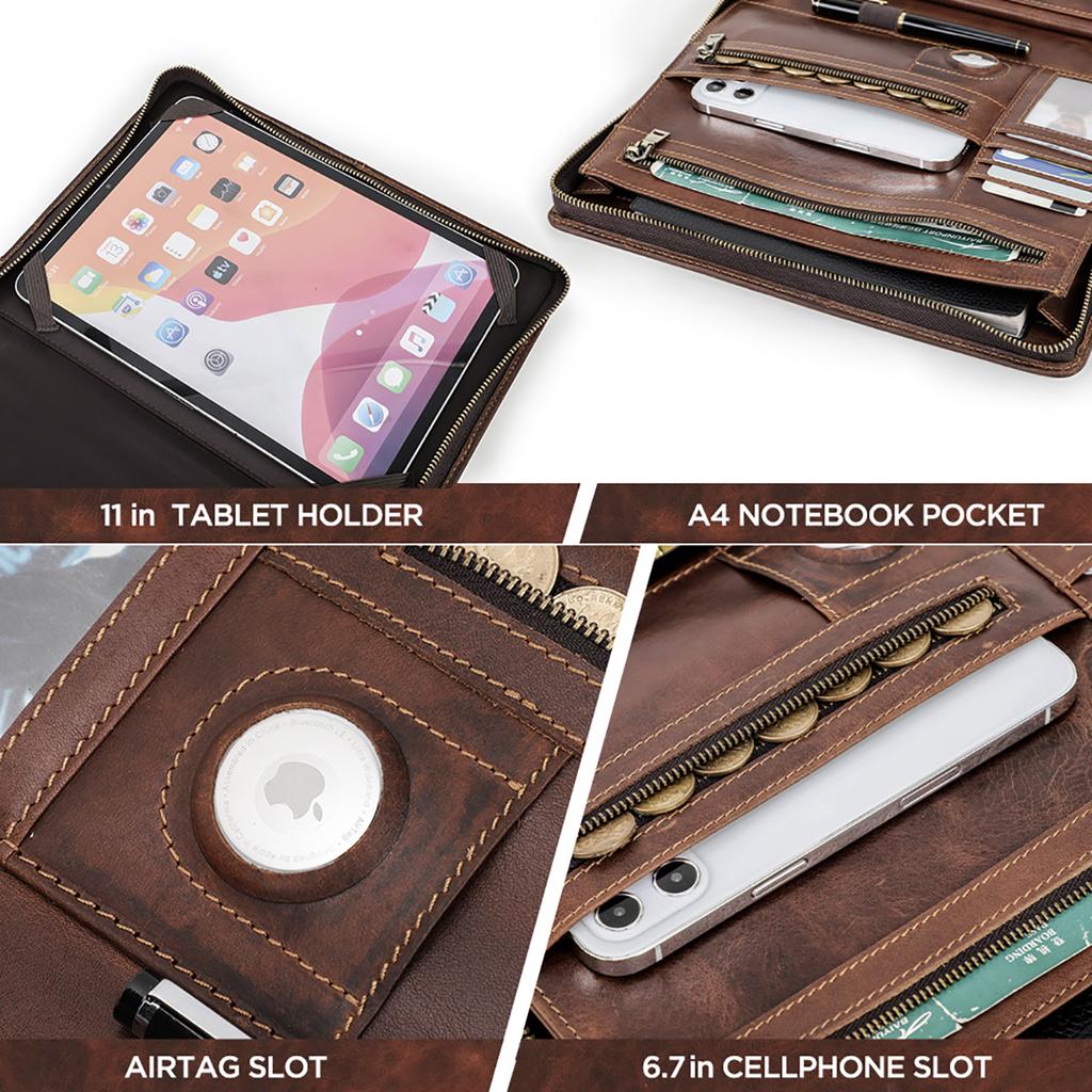 CONTACT'S FAMILY Leather Portfolio For iPad Air 5 10.9 Case Air 4 Air 3 iPad Pro 11 Pro 10.5 Cover 7th 8th 9th 10th Generation