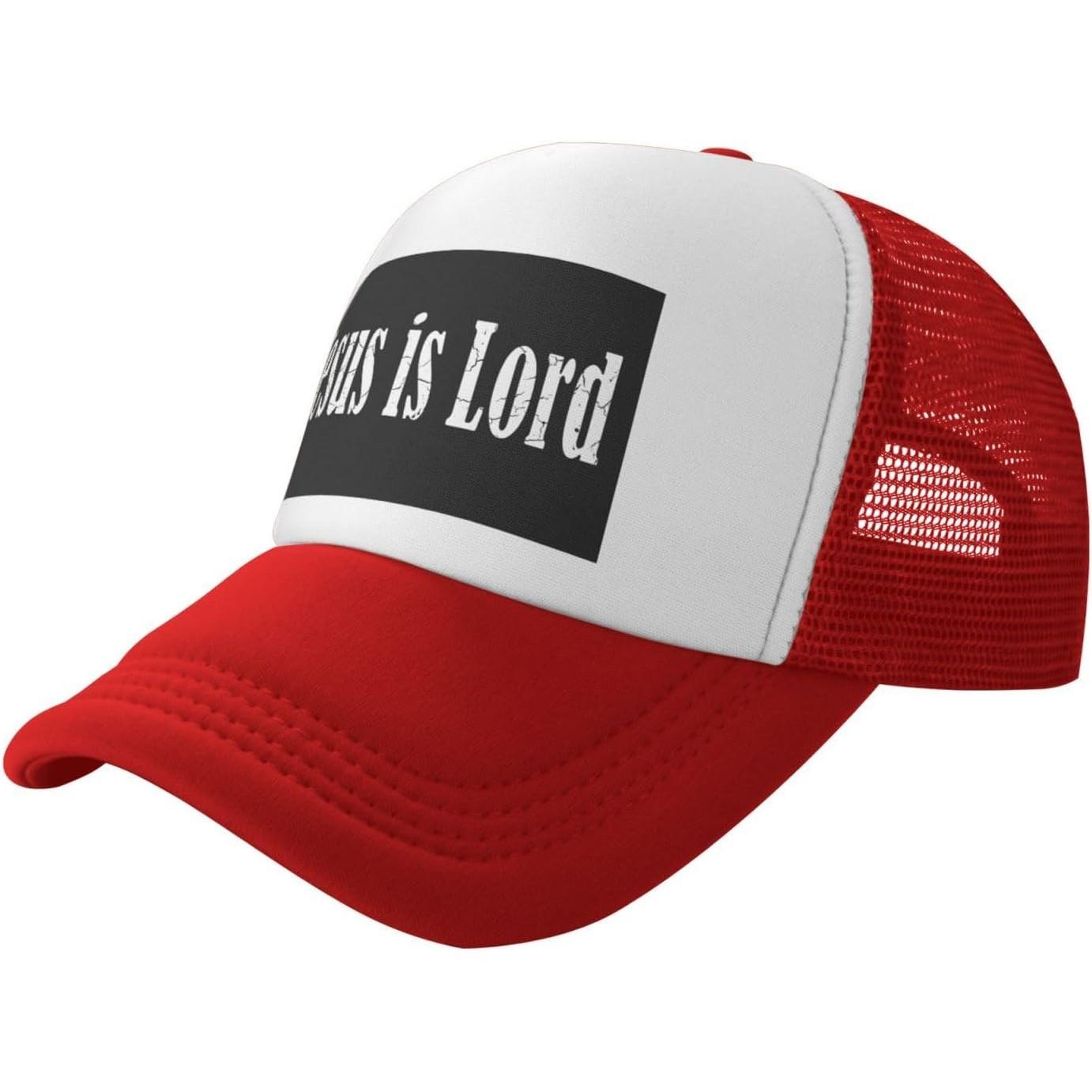 Jesus Is Lord Trucker Hat Christian Mesh Baseball Cap Adjustable Unisex Outdoor Casual XS（old）