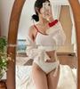 Korean-Style Women's High-Waist Bikini Three-Piece Set - Conservative and Chic Swimwear for Small Chest
