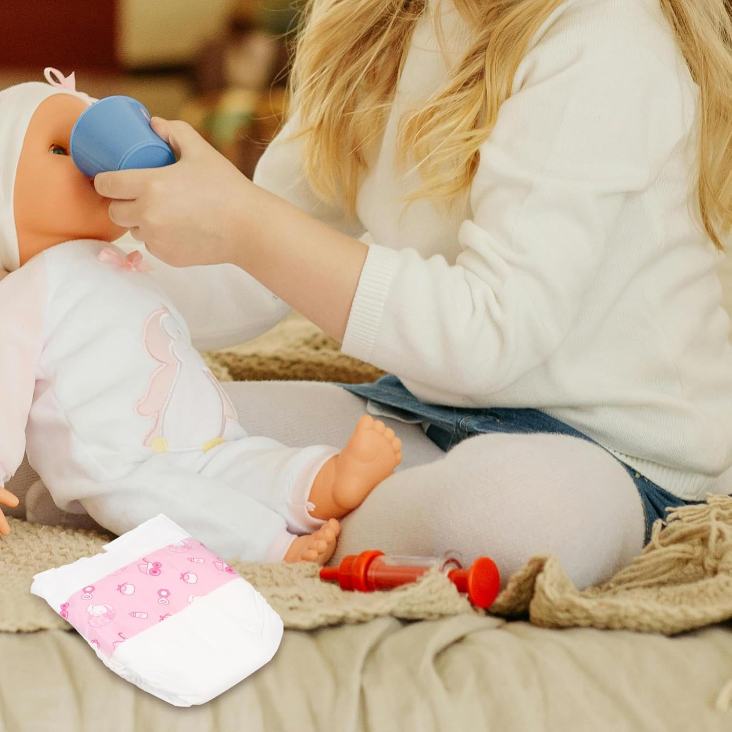 VOSAREA 5 шт. Подгузники для кукол-младенцев на 12-дюймовых кукол Бумажные имитационные подгузники для кукол-младенцев Аксессуары