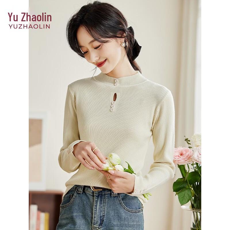 YUZHAOLIN Women's Thin Knitted Half-High Collar Top