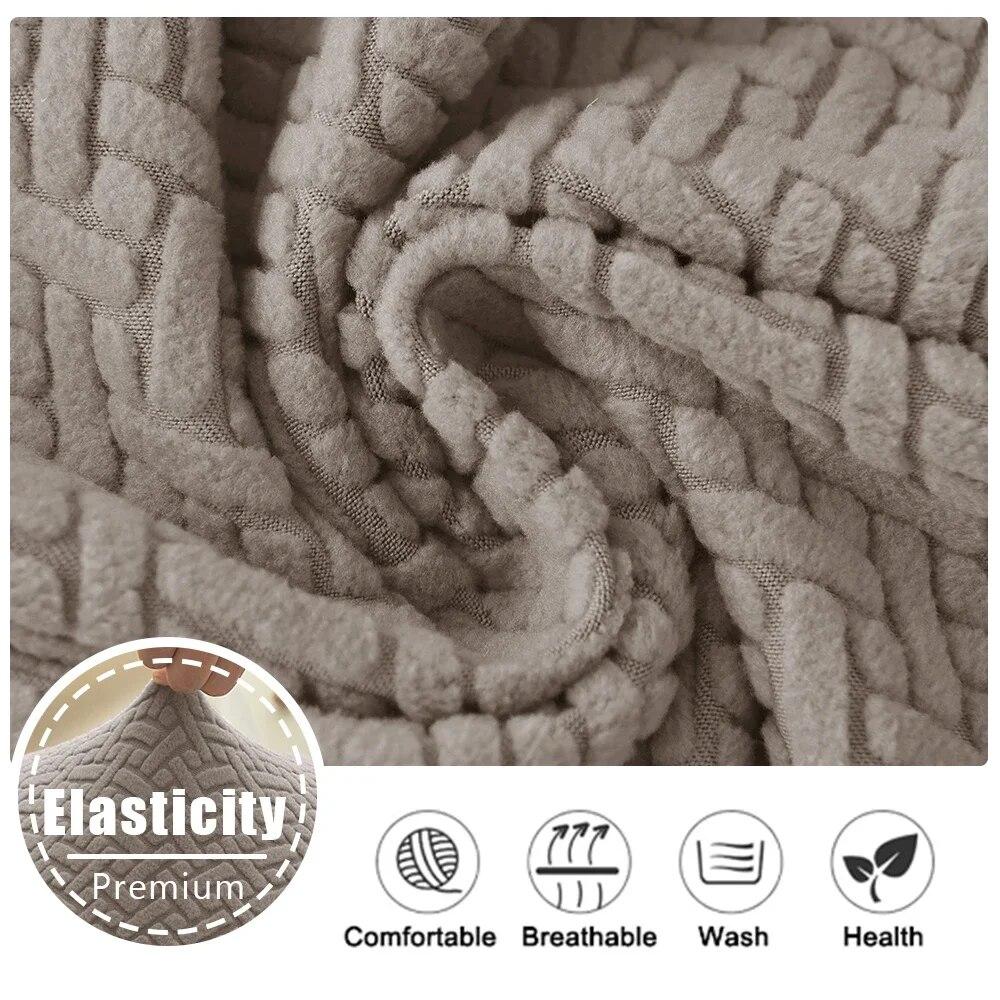 Jacquard Sofa Seat Cushion Cover Plain Color Stretch Thicken Sofa Cover For Living Room L Shape Corner Armchair Sofa Slipcovers