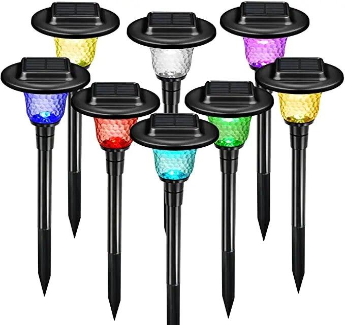 

Светодиодные солнечные фонари для дорожек, уличный уличный садовый фонарь, водонепроницаемый пейзаж, украшение для дорожки, освещение, лампа для лужайки, патио