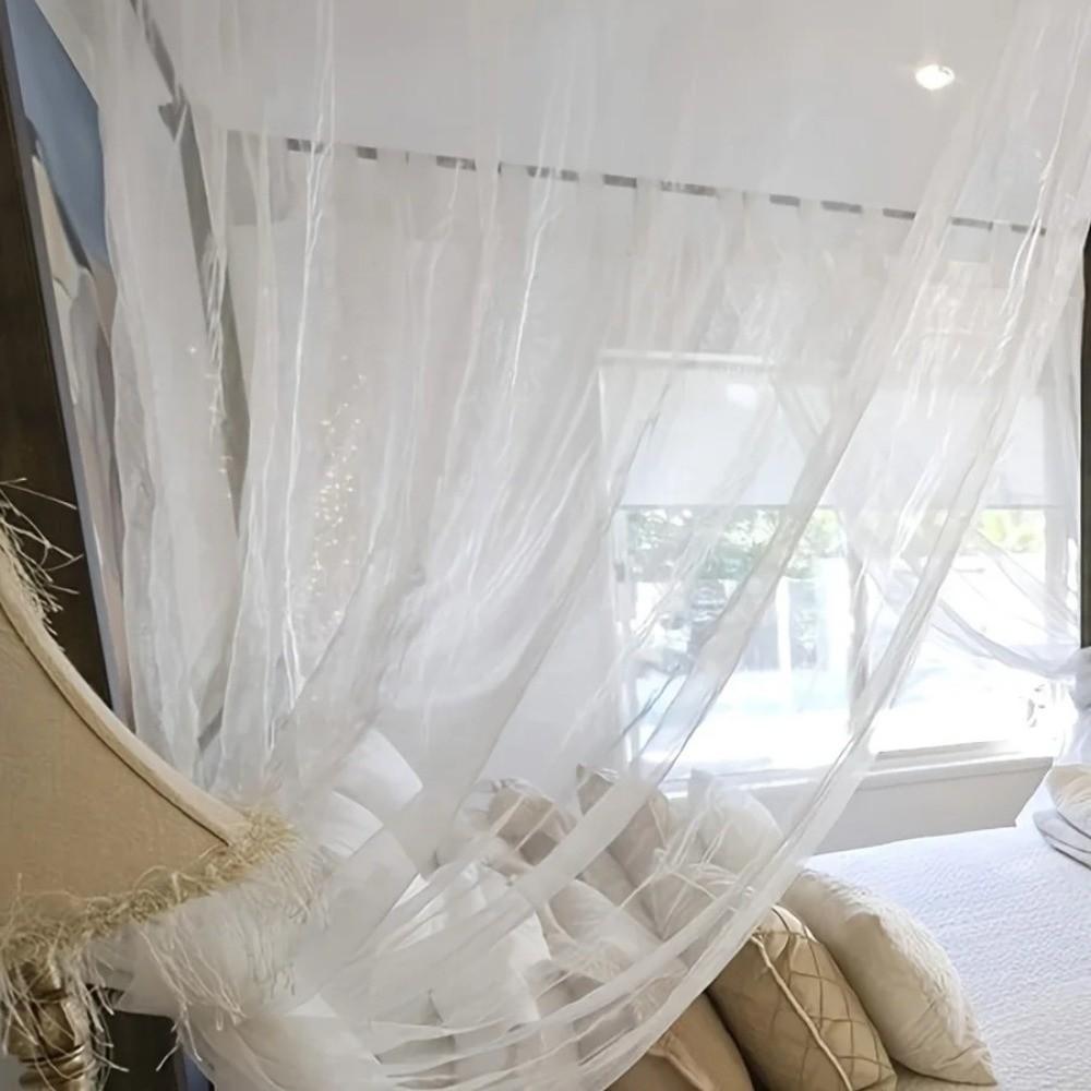 Outdoor Sexy Mosquito Nets Square Mesh White Canopy Net Prevent Insect Ultra-Large Mosquito Net Tent Palace Four Door King/Queen