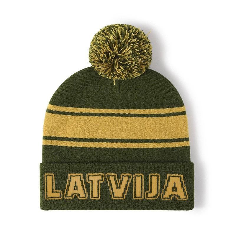 Knitted Beanie 100% Acrylic Jacquard Custom Logo Cross-Border Trade Fall Winter Warm Cold-Proof Unisex Embroidery Customization One size