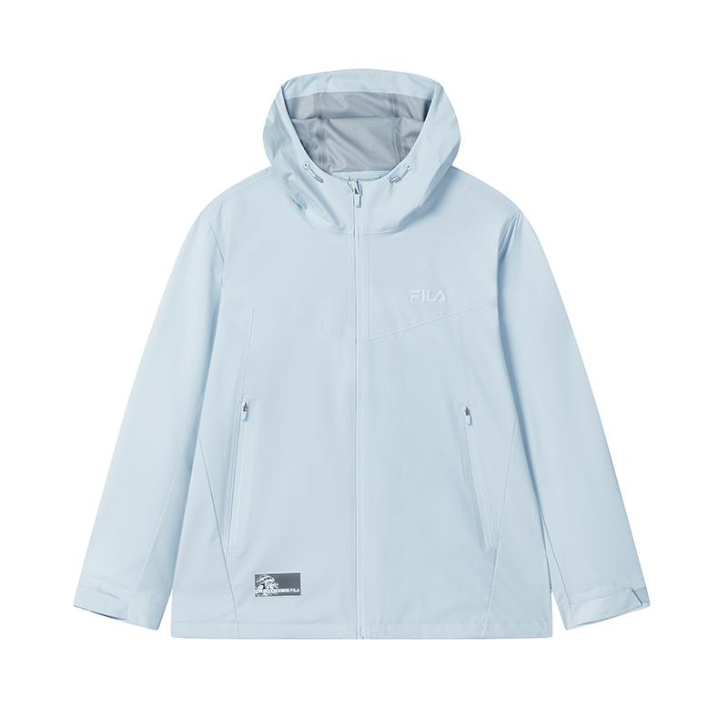 FILA Heritage Casual Fashion Versatile Warm Windproof Hooded Loose Woven Jacket Men jackets Sky-Blue F11M538705FLB