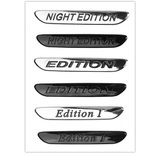 1X EDITION 1 Night Edition C300 C200L GLA CLA Chrome Silver Black Badge Car Styling Logo Stickers Emblem for Mercedes Benz AMG
