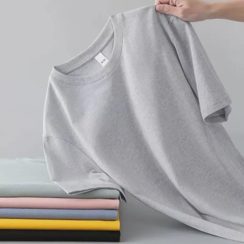 "2024 Slim Fit Unisex Summer T-Shirt, Classic Solid Color, Versatile Short-Sleeved Top"