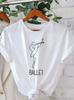 Fashion Tops WoUnisexs Elegant BalletThemed Graphic Tee Crew Neck TShirt with Dancing Figure Design Ballet Dancer TShirt