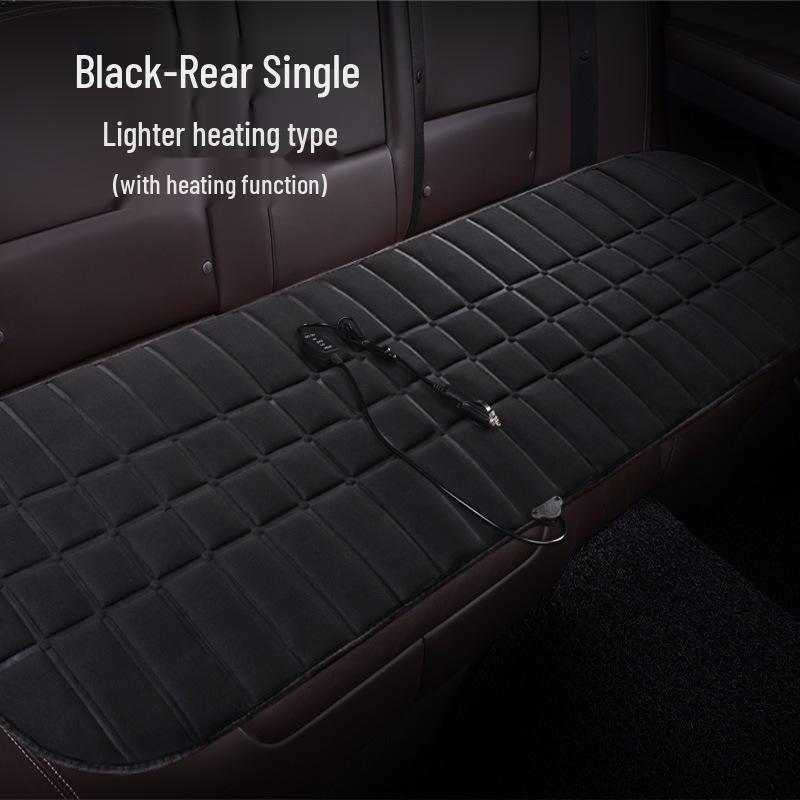 Plaid Heated Car Seat Cushion for All Seasons - Single Seat Interior Accessory.