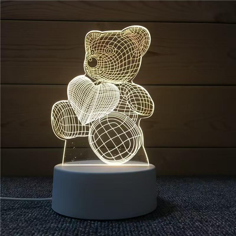 3D LED Touch Night Light: Colorful Remote-Control Table Lamp Gift