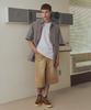 NODU Check Boxy Half Street Shirt [Beige]