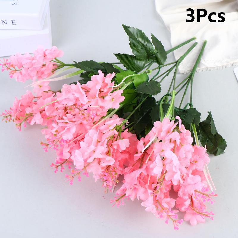 Artificial Hyacinth Lavender Bouquet Fake Flowers For Home El Garden Wedding Decoration Plastic Floral Arrangement
