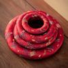 Brocade Singing Bowl Mat Donut Shape Wooden Fish Coaster Sound Copper Out Mat  Yoga