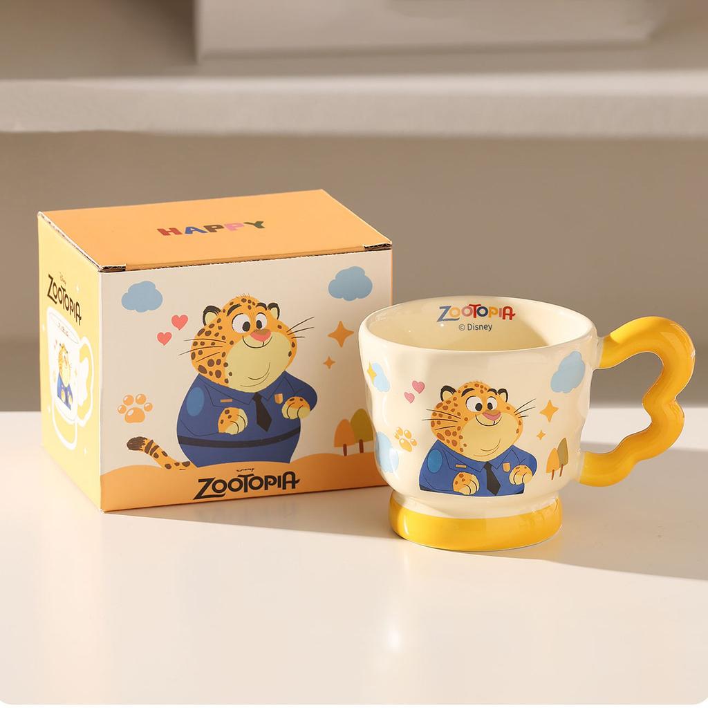 Crazy Zootopia Mug Girls High-Value Water Cup Office With Lid Cartoon Birthday Gift Ceramic Cup