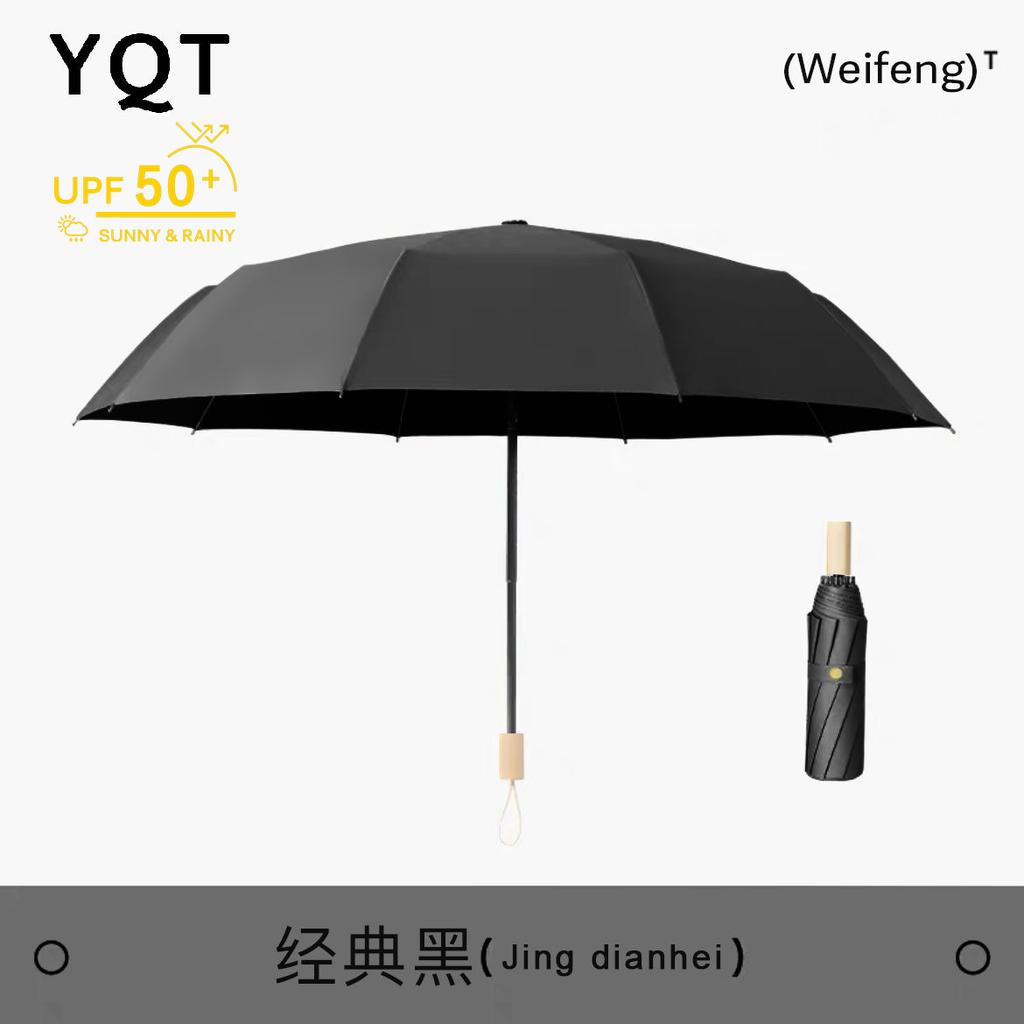 New Exquisite, High-value, Durable and Firm Vinyl Sunscreen Folding Umbrella, Enlarged Weather and Rain Umbrella, UV Protection