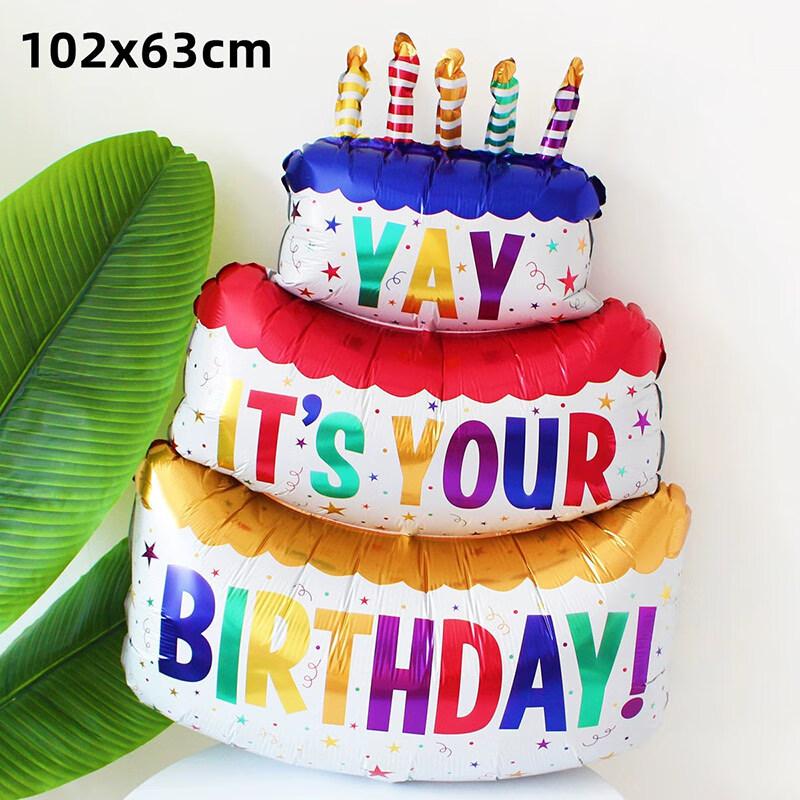 Birthday Scene Decoration Balloons for Boys Girls Children's First Birthday Baby Happy Birthday Hundred Days Birthday Cake